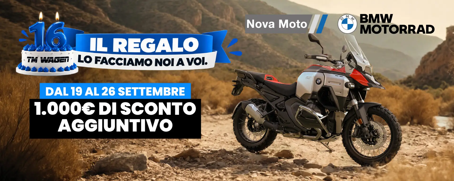 slider BMW Motorrad da Nova Moto: dal 19 al 26 settembre, 1.000 € di sconto aggiuntivo