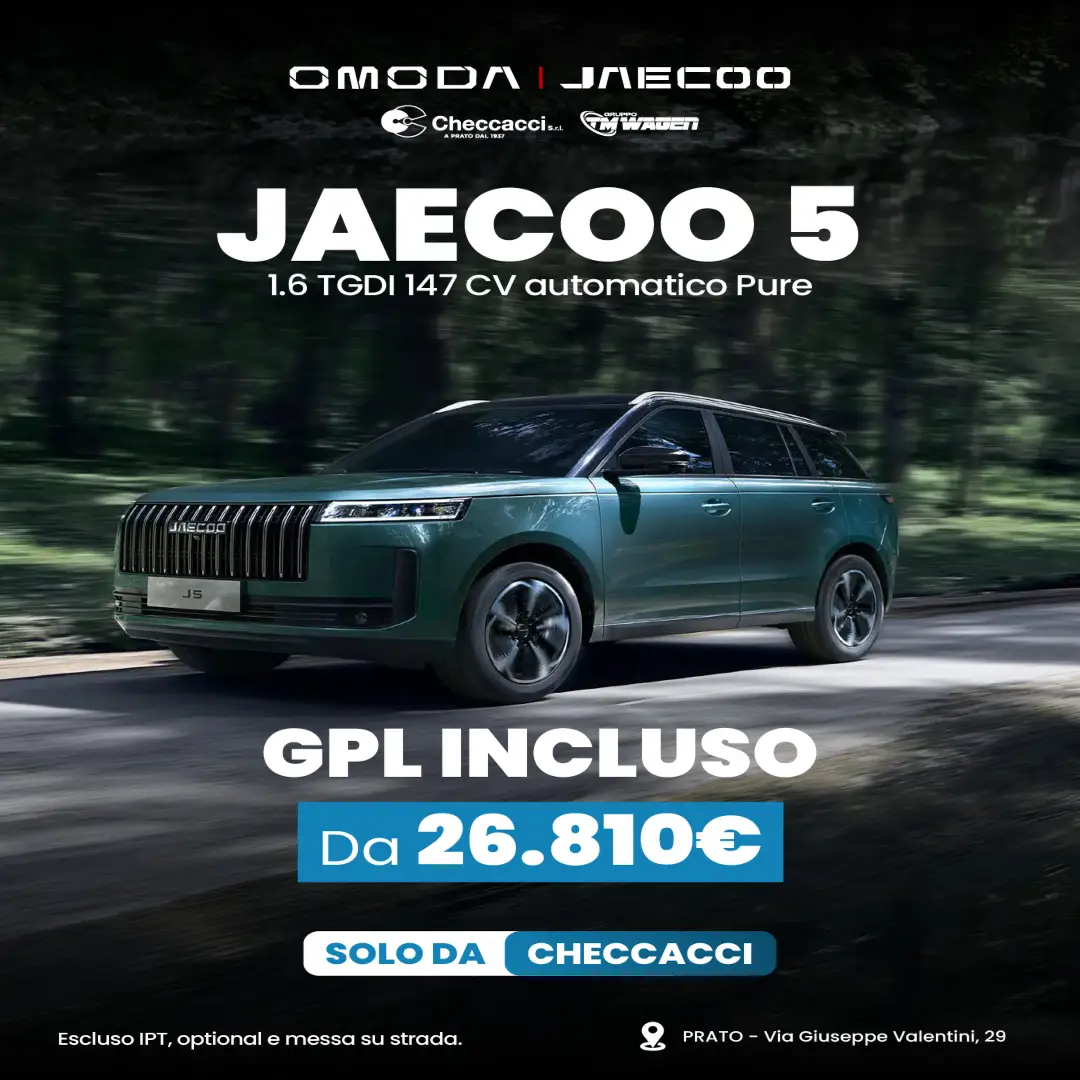 slider JAECOO 5 1.6 TGDI 147 CV automatico Pure + impianto GPL